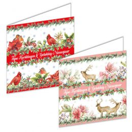 Janneke Brinkman kerstboxje HERTEN - RODE KARDINAAL EN VOGELS