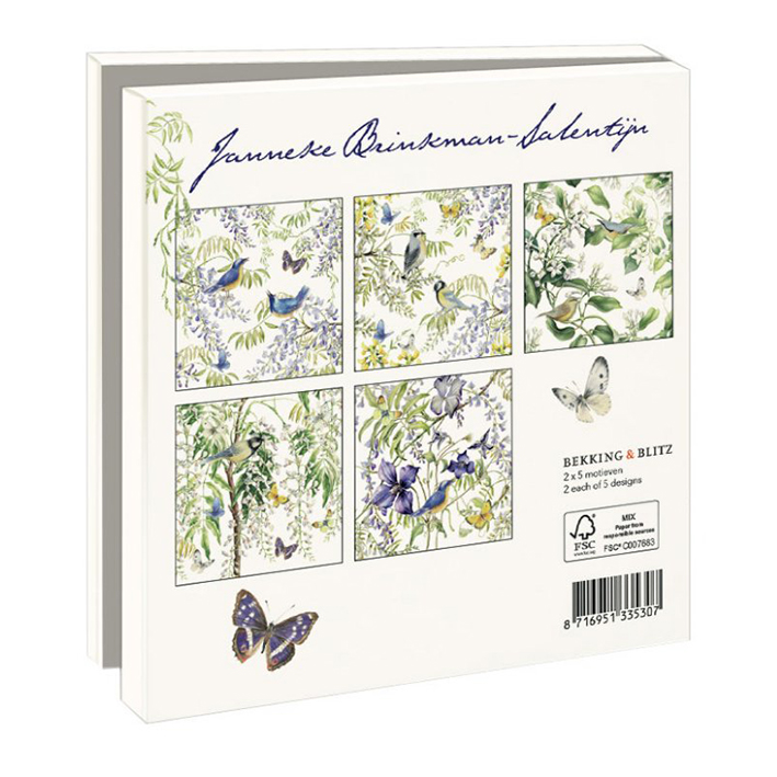 Janneke Brinkman Kaartenmapje VOGELS EN VLINDERS - Afbeelding 2