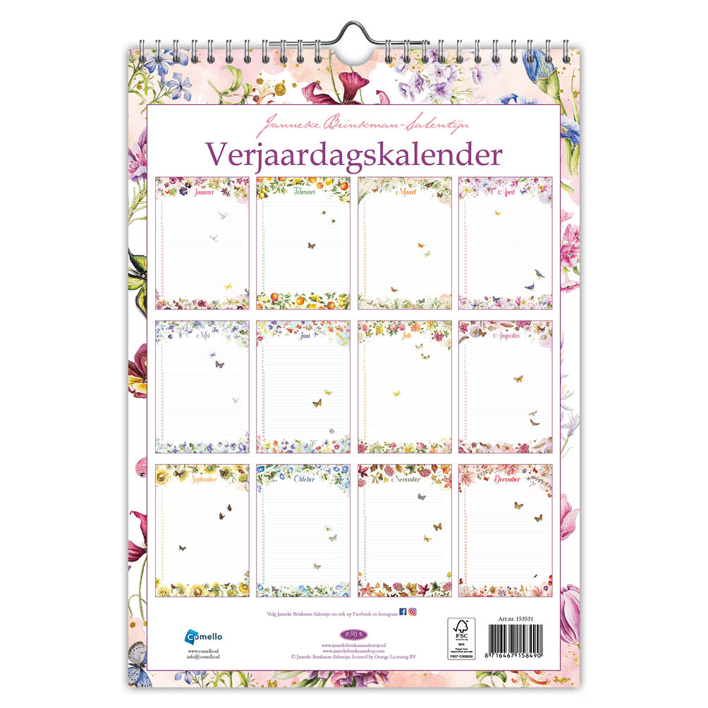 Janneke Brinkman "Voorjaar" A4 verjaardagskalender - Afbeelding 3